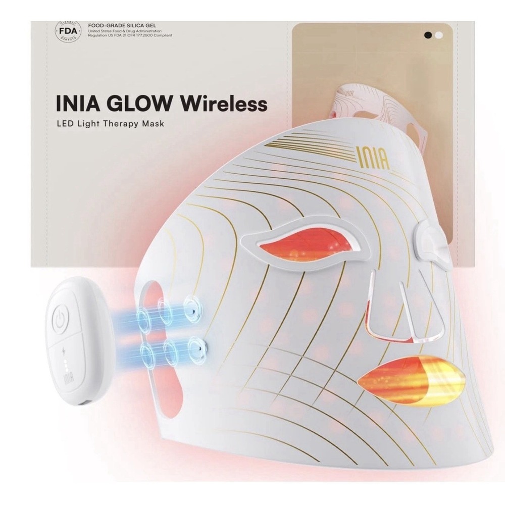 INIA GLOW Wireless LED Light Therapy Mask - pink